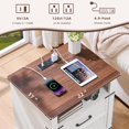 thumbnail image 4 of Leyaoyao 2 Drawers Nightstand Set of 2, Farmhouse Bedside Table with Charging Station, Mid Century End Table for Living Room, Bedroom, White, 4 of 8