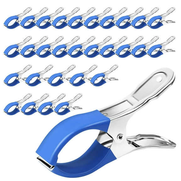 Pool Cover Clips for Above Ground Pools, 30 Pcs 4.7 Inch Stainless Steel, Windproof Clips with Protective Sleeves