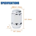 thumbnail image 2 of Lug Nuts GasSupply Chrome 1/2"-20 pulgadas, extremo cerrado, bellota abombada, 20 unidades, 2 of 7