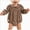 A133--Brown, variant on 6-9 Months Newborn One-Piece Jumpsuit Girls Long Sleeved Baby Dress With A Ruffled And A Triangular Baggy Bottom Baby Set Khaki Newborn Gift