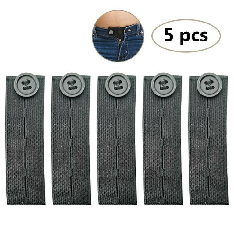 5Pcs Pregnancy Adjustable Extender Waist Band Pants Jeans Elastic