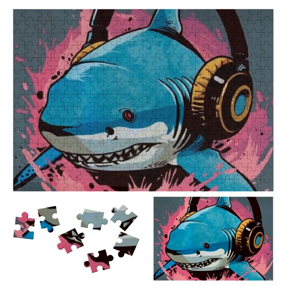 SHERONV Shark Wooden Jigsaw Puzzle Impossible Wooden Puzzles Gift for Family Friends 300 PCS