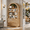 Natural Oak, variant on Bestier 71" Bookcase with Drawers, Arched Bookshelf with Adjustable Shelves, 4-Tier Tall Storage Cabinet, Modern Display Shelf with Storage for Living Room Kitchen Pantry, Natural Oak