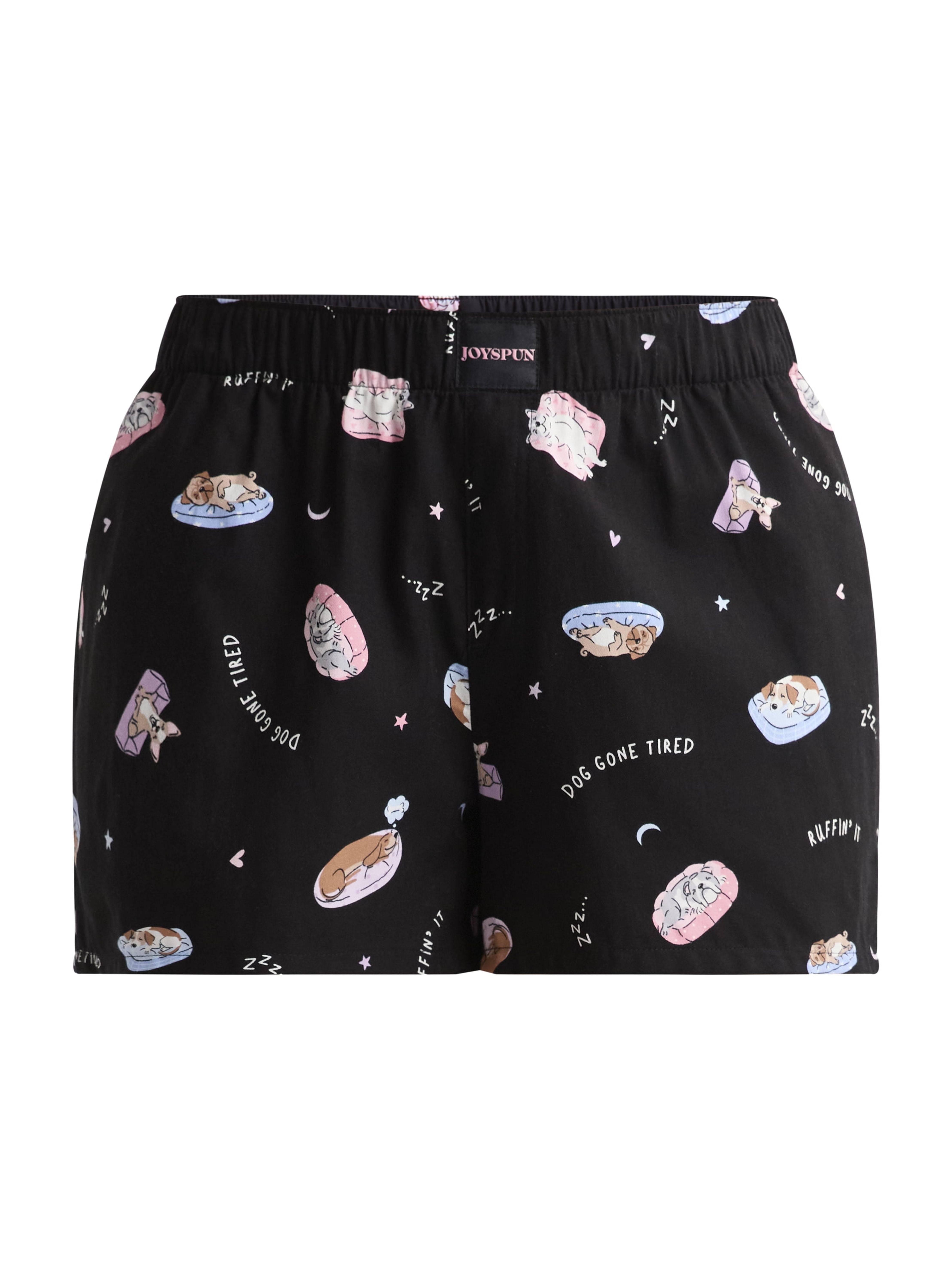 Joyspun Women's Woven Pajama Boxer Shorts, 3'' Inseam, Sizes XS-3X