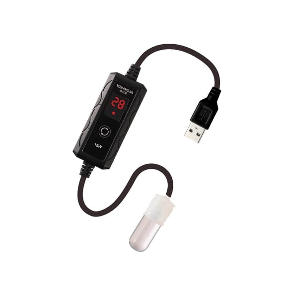 USB Small Fish Tank Heater Heating Tool Heater Small Aquarium Fish External Protection External Temperature Controller 15W