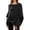 Black, variant on Women's Long Batwing Sleeve Boat Neck Tunic Pullover Sweater Soft Loose Fall Winter Knitted Top Casual Comfortable Elegant