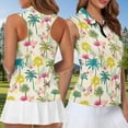 thumbnail image 4 of KUIFORTI Matching Golf Shirts for Couple Tropical Palm Tree Racerback Design Golf Tennis Tank Top Soft and Comfortable 4-Way Stretch for Golf,Tennis,Hiking,Running,Gym, 4 of 6