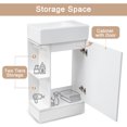 thumbnail image 5 of 18.6" Small Single Bathroom Vanity with Sink, Freestanding Bathroom Vanity with Toilet Paper Holder & 1 Door, Left or Right Storage, Wood Bathroom Cabinet with Ceramic Sink, White, 5 of 7