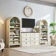 thumbnail image 3 of SinCiDo 71" Arched Shoe Storage Cabinet, Wooden Shoe Organizer Rack for 28 Pairs, 7 Tier, 3 Adjustable Shelves, 3 of 7