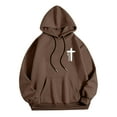 thumbnail image 6 of Awdenio Sweatshirts for Men New Fashion Loose Fit Fall Winter Drawstring Hooded Religious Letter Graphic Long Sleeve Pullover Top with Pocket, 6 of 6