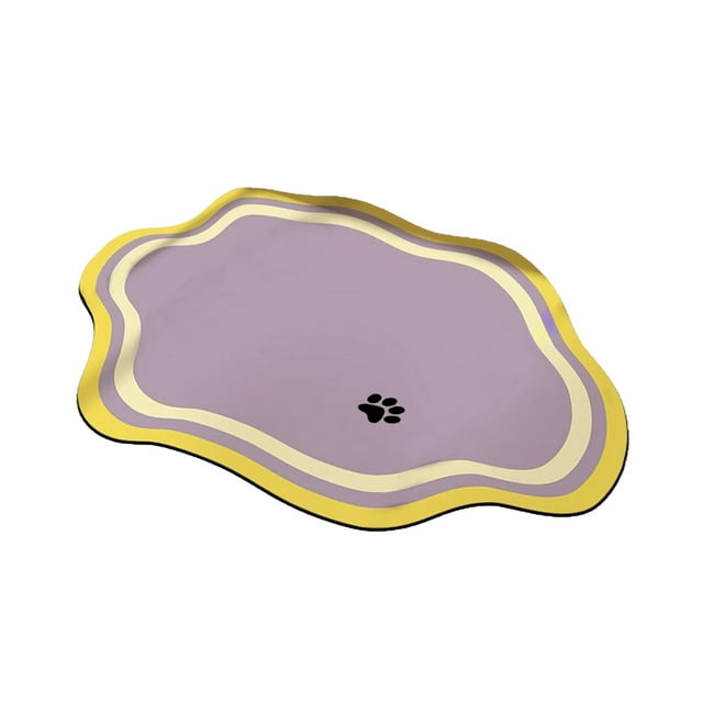 Tapis d'Alimentation pour Animaux Séchage Rapide Violet Imperméable Antidérapant pour Chien Chat Protection de Sol Intérieur