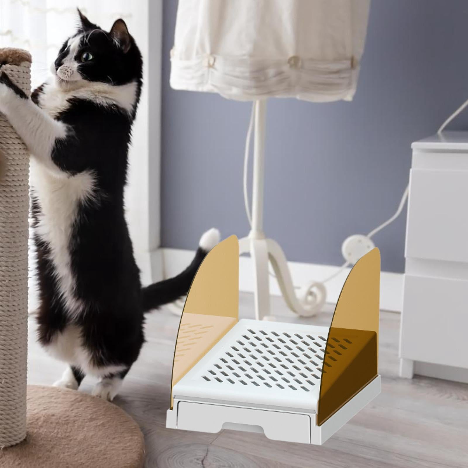Bvdfgk Cat Litter Mat Double Layer Reusable Portable Kitty Litter Pad Footboard Pad Cat White