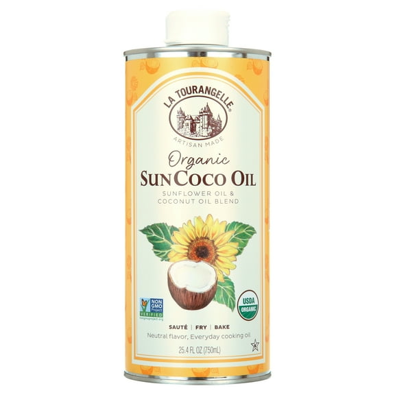 La Tourangelle Organic Sun Coco Oil, 25.4 Fl Oz, Blend of Organic Sunflower Oil and Coconut Oil