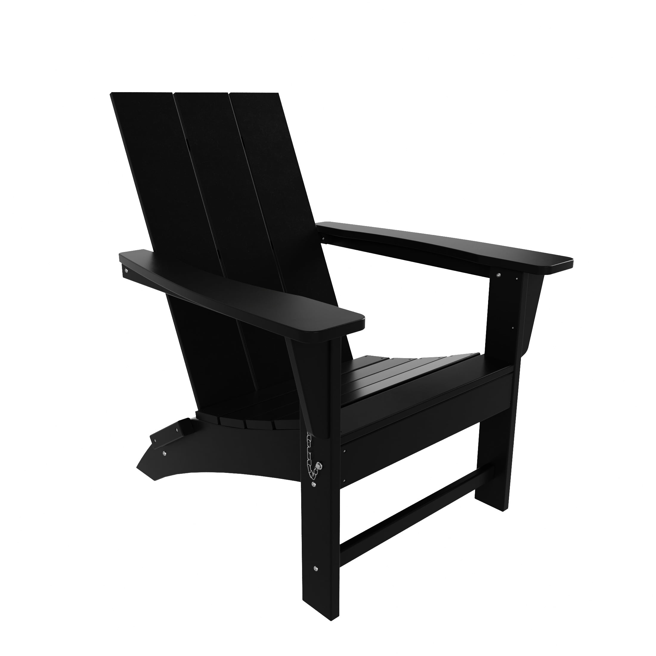 WestinTrends Ashore All-Weather Poly Lumber Adirondack Chairs, Foldable Modern Farmhouse Design, Outdoor Patio Seating, Black