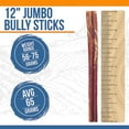 thumbnail image 3 of K9warehouse - Premium Jumbo Bully Sticks - 12 inch (50 Count,56-75g)- Natural Grass Fed Beef Chews - High Protein & Vitamin-Rich - Thick and Long Lasting Dog Treats - Suitable for All Breeds & Puppies, 3 of 8