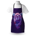 thumbnail image 3 of Bear Apron Abstract Portrait with Digital Brushstrokes Wildlife Mascot Artistic Display, Unisex Kitchen Bib Apron with Adjustable Neck for Cooking Baking Gardening, Purple Pink Sky Blue, by Ambesonne, 3 of 3