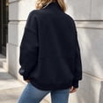 thumbnail image 4 of Horkkom Sweatshirt for Women Fashion Solid Color Casual Fall Tops Mock Neck Quarter Zip Pullover Daily Sweatshirt with Pockets XXL, 4 of 6