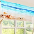 thumbnail image 4 of Blue Sky Beach Seashell Starfish Valances for Windows, Window Treatment Valances Half Window Curtain Valance for Kitchen Living Room Bedroom Decor (Sea Beach, 52"X18"), 4 of 6