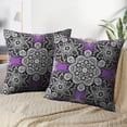 thumbnail image 4 of LALILO Throw Pillow Covers Damask Colorful Floral White Black And Gray Cushion Cover 18" x 18", 2 Pack, 4 of 6