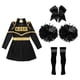 thumbnail image 5 of Disfraz de animadora para niñas, vestido de animadora de Halloween con pompones, lazo, pinza para el pelo, calcetines, regalos para fiestas de cumpleaños, 5 of 5