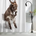 thumbnail image 2 of Funny Donkeys Shower Curtain Set, Waterproof Shower Curtains for Bathroom, Cute Art Fun Lovely Animals on Toilets Washable Fabric Cloth Bath Curtain for Bathtub Decoration with Hooks 60x72 Inches, 2 of 9