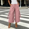thumbnail image 3 of YuXingFu Womens Cotton Pants for Women Boho Slim Cargo - Side Pocket Spring Pink M, 3 of 8