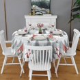 thumbnail image 2 of Gray Christmas Gnome Village Pattern Round Tablecloth 60"x60",Wrinkle Wipeable Table Cloth for Kitchen Dining Room Picnic Patio Party, 2 of 6