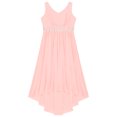 thumbnail image 4 of iiniim Girls V Neck Chiffon Asymmetrical Prom Party Flower Girls Bridesmaid Wedding Dress Pink 12, 4 of 7