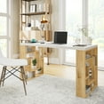 thumbnail image 3 of Ada Home Decor Furniture 4 Tier White Oak Briscoe Modern Desk, 3 of 8