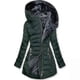 thumbnail image 4 of 2024 Plush Hoodie Medium Long Slant Zipper Cotton Jacket for Women 9060, 4 of 5