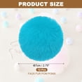 thumbnail image 2 of Pom Poms de piel sintética Uxcell para sombreros, 12 piezas de bolas de piel suave y esponjosa con bucle elástico para llaveros, sombreros de tejido, bufandas, guantes, bolsas de Navidad, Azul Lago, 2 of 6