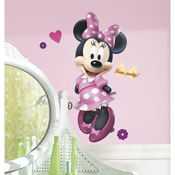 RoomMates RMK2008GM Mickey and Friends Minnie Bow-tique Peel and Stick Giant Wall Decal