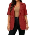 thumbnail image 2 of Hilenly Short Sleeve Blazers for Women Open Front Suit Jackets Lightweight Blazer for Work Casual, 2 of 8