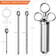 thumbnail image 2 of Meat Injector Syringe Kit 60ml Stainless Steel Marinade Flavor Injector Kit with 3 Needles Turkey Baster Food Syringe for BBQ, Grilling, Baking and Cooking, 2 of 5