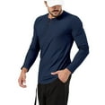 thumbnail image 5 of XIYON Long Sleeve Polo Shirts For Men Solid Color Outdoor Sports Fitness Shirt Bottom Shirt Top Casual Fashion Slim Fit Golf Shirts Classic, 5 of 6