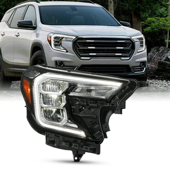 AKKON - Fits 2022-2024 GMC Terrain SLE/SLT Full LED DRL Reflector Type Headlight Passenger Right Side Replacement
