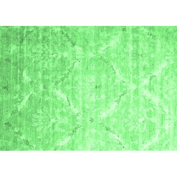 Ahgly Company Indoor Rectangle Abstract Emerald Green Contemporary Area Rugs, 6' x 9'