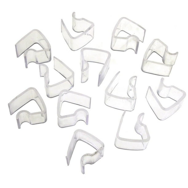 Clear Plastic Table Cover Skirt Clips, 3/4Inch, 12Piece