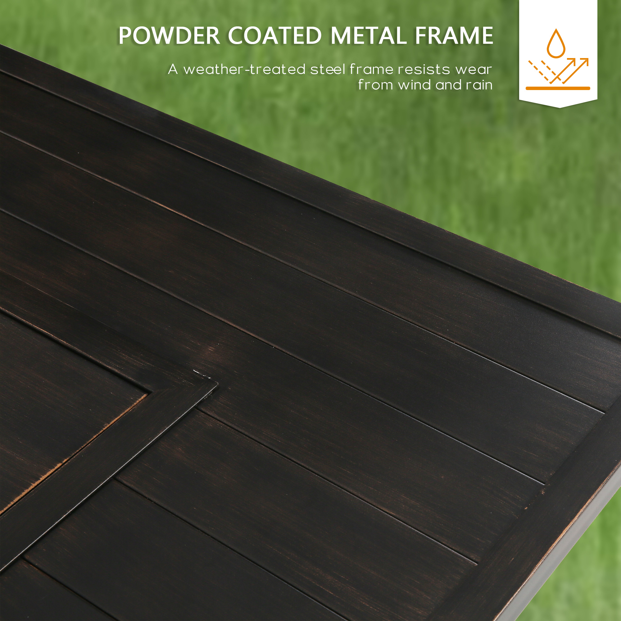Ulax Furniture 55.25'' Rectangular Propane Gas Fire Pit Table 50,000 Btu Heater Outdoor