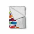 thumbnail image 2 of Modern Soft Flannel Fleece Throw Blanket, Butterfly with Rainbow Colored Wings Geometric Lines Modern Artwork Image Print, Cozy Plush for Indoor and Outdoor Use, 70" x 90", Multicolor, by Ambesonne, 2 of 6
