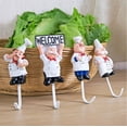thumbnail image 2 of Paquete de 4 ganchos de pared de estatuilla de Chef francés de resina colgador de gancho de montaje en pared decorativo para cocinar (estilo surtido) Vhermosa LRWJ572, 2 of 7
