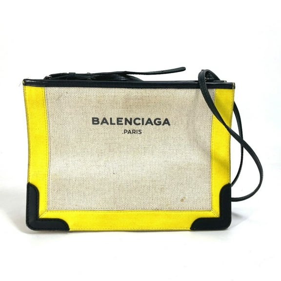 Pre-Owned Balenciaga 339937 Crossbody Clutch bag pouch Shoulder Bag yellow Black x... (Good)