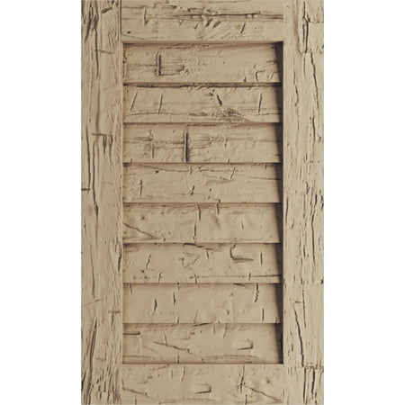 

Ekena Millwork 26 W x 39 H Timberthane Hand Hewn Vertical Faux Wood Non-Functional Gable Vent Primed Tan