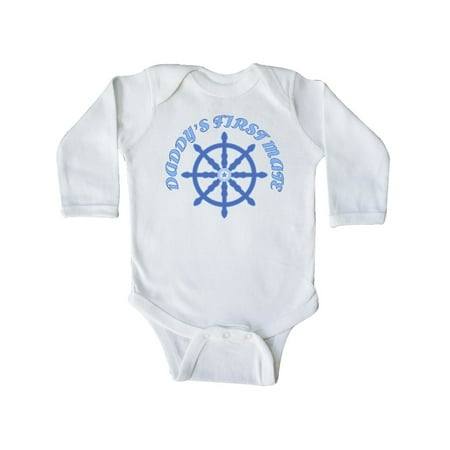

Inktastic Daddy s First Mate Wheel Gift Baby Boy Long Sleeve Bodysuit