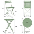 thumbnail image 7 of Emorefun Foldable Patio Set, 3 Piece Small Bistro Set with Round Table for Outdoor & Indoor, Green, 7 of 7