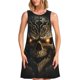 thumbnail image 1 of Easygdp Metal Evil Skull para Vestido Transpirable de Mujer, Vestido Suelto de Manga Corta con Pliegues y Bolsillos para el Verano, 1 of 7