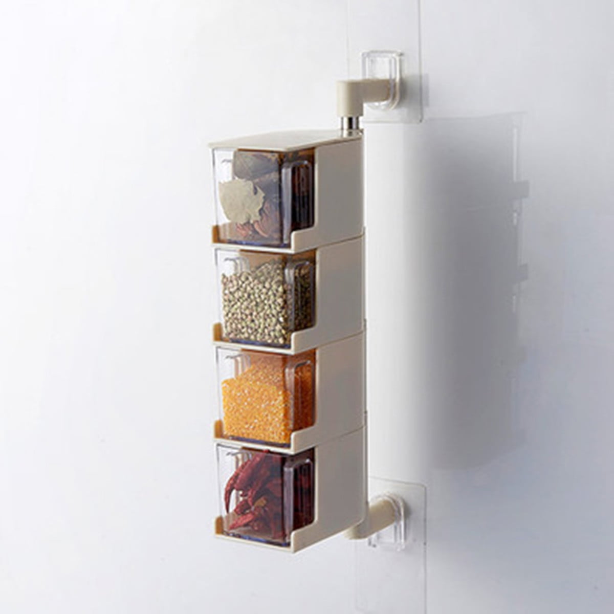 Asewun Plastic Transparent Spice Container Condiment