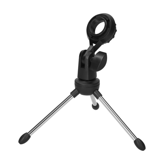 Portable and Foldable Desktop Microphone Stand with 5/8 Inch Threaded Mount - Rotatable Mic Holder Ideal for Live Streams, Conferences, Lectures, and Meetings