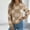 Khaki, variant on Dgankt Sweaters for Women Fall and Winter Christmas Plaid Lantern Long Sleeve Pullover Sweater Top,Size S-L