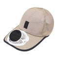thumbnail image 3 of Sombrero con ventilador solar, ideal para golf, playa, camping, compras y pesca. Caqui, 3 of 9